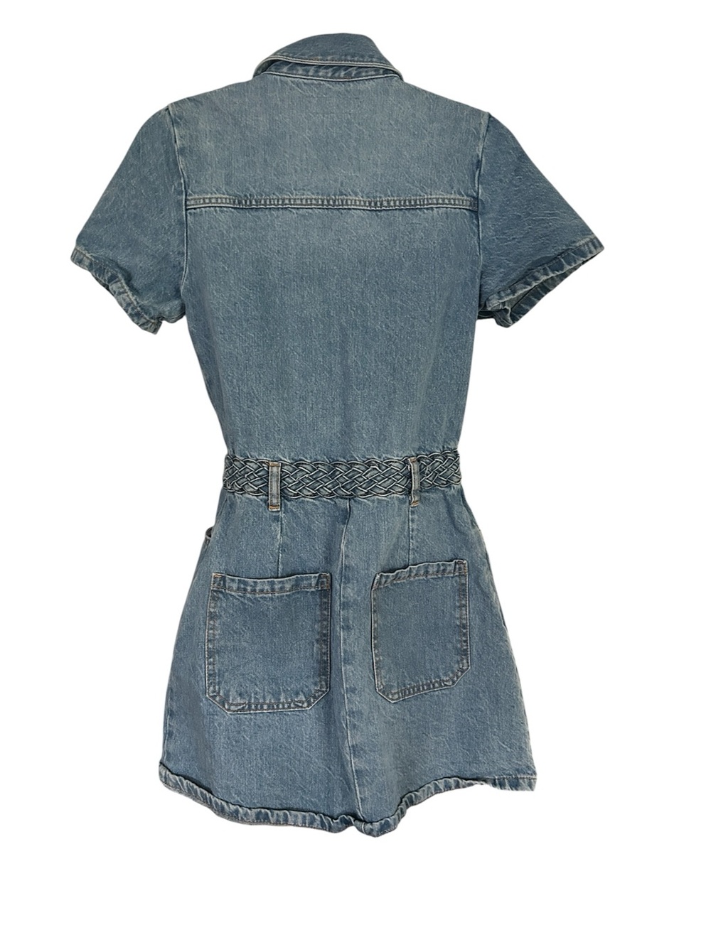 ZARA SS24 COTTON DENIM Z1975 MINI MID BLUE SHIRTDRESS - Picture 10 of 10
